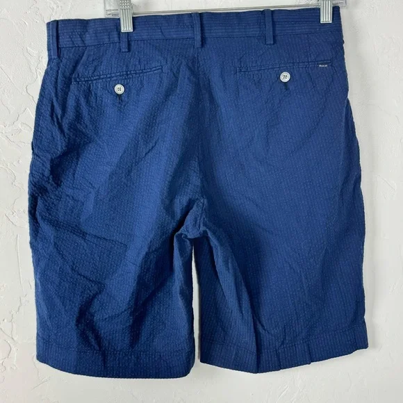 Polo Ralph Lauren Shorts Chino Flat Front Dress Navy Blue Solid Dark Textured‎